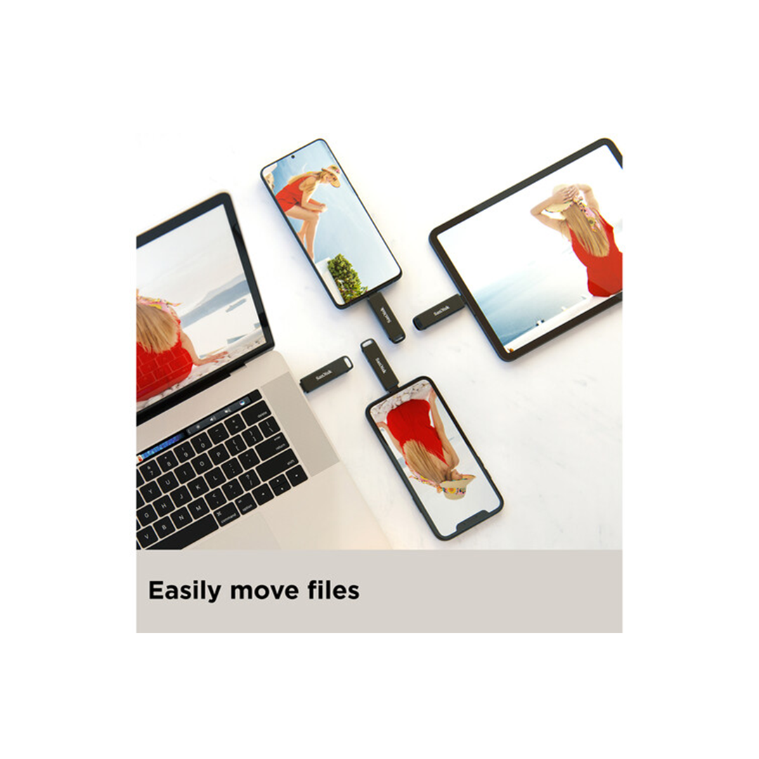 SanDisk 128GB iXpand Flash Drive Luxe For Lightning & USB Type-C Connection in Qatar SanDisk 128GB iXpand Flash Drive Luxe For Lightning & USB Type-C Connection in Qatar